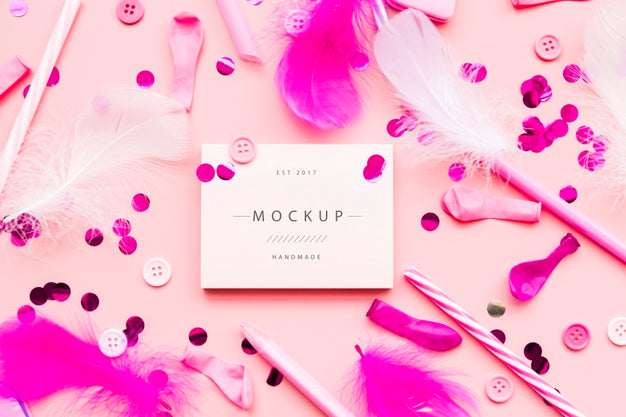 Top View Of Handmade Concept Mock-Up Psd