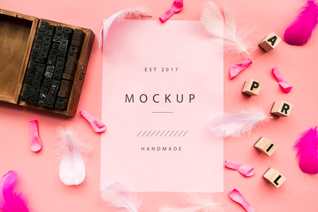 Top View Of Handmade Concept Mock-Up Psd