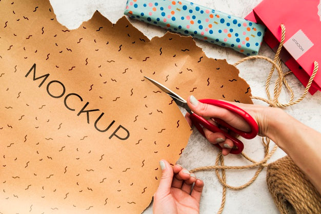 Top View Of Handmade Concept Mock-Up Psd