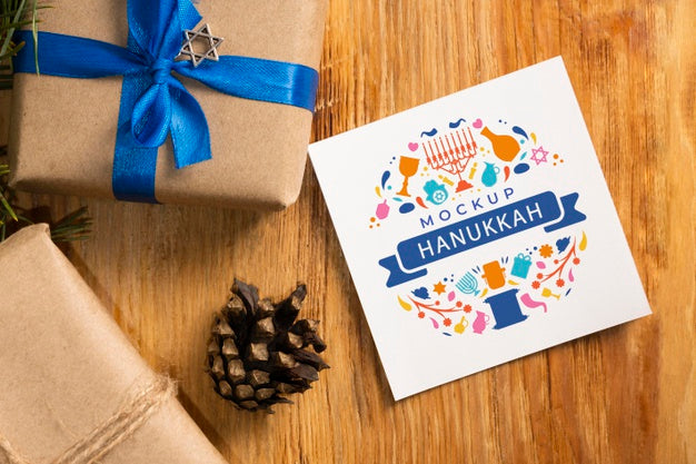 Top View Of Hanukkah Concept Mock-Up Psd