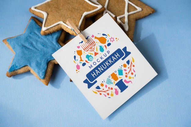 Top View Of Hanukkah Concept Mock-Up Psd