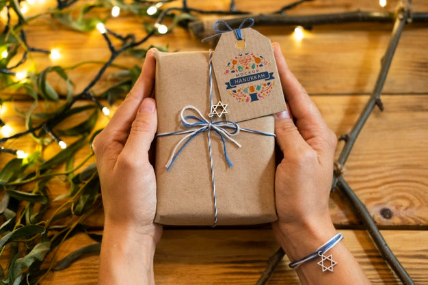 Top View Of Hanukkah Concept Mock-Up Psd