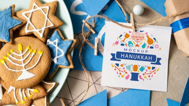 Top View Of Hanukkah Concept Mock-Up Psd
