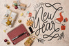 Top View Of Happy New Year Mock-Up Psd