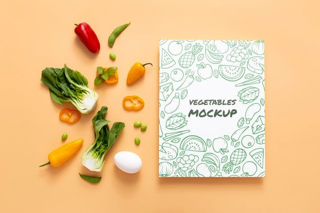 Top View Of Healthy Vegetables Concept Mock-Up Psd
