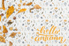 Top View Of Hello Autumn With Leaves Psd