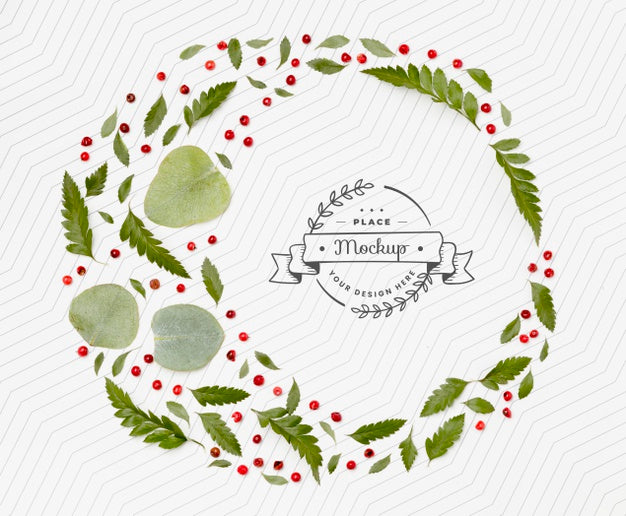 Top View Of Leafage Mock-Up Psd
