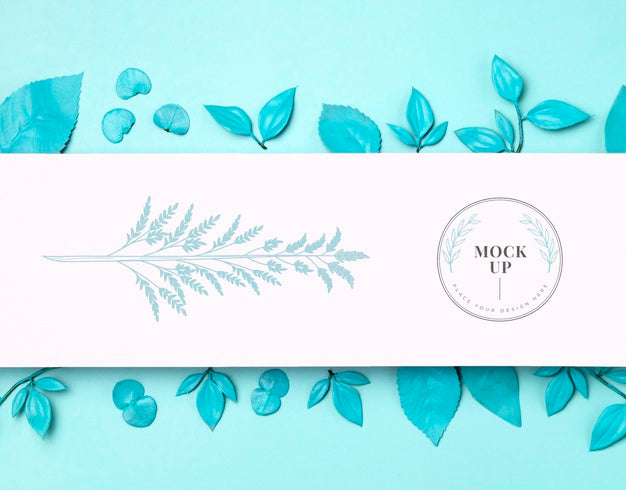 Top View Of Leaves Mock-Up Psd