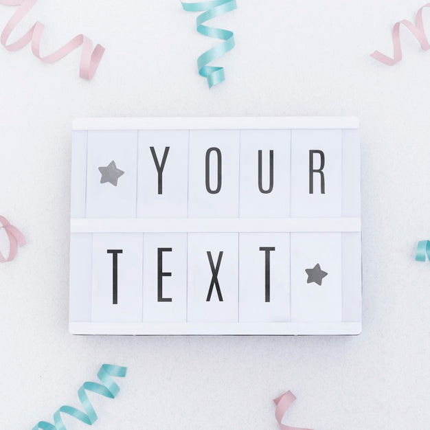 Top View Of Light Box With Ribbons For Birthday Anniversary Psd