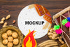Top View Of Lohri Concept Mock-Up Psd