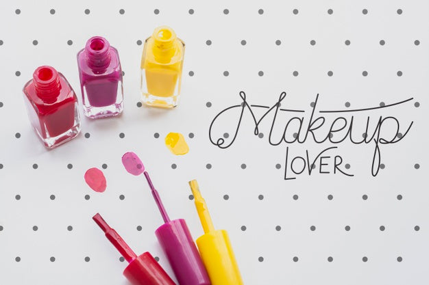 Top View Of Make-Up Concept Mock-Up Psd
