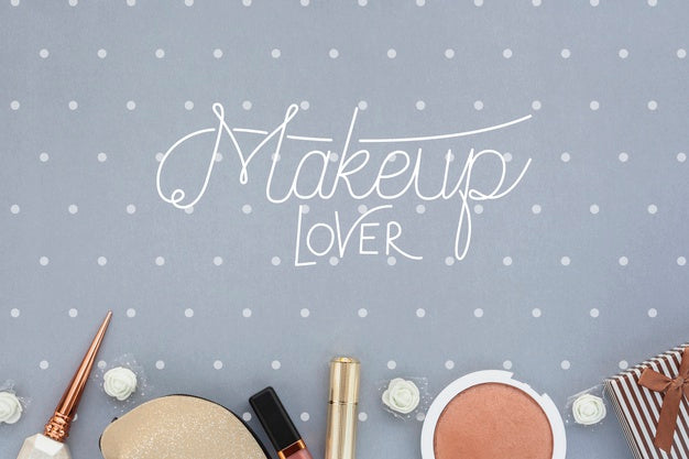 Top View Of Make-Up Concept Mock-Up Psd