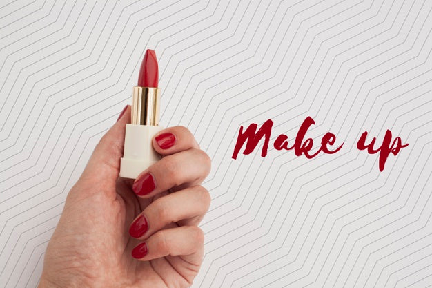 Top View Of Make-Up Concept Mock-Up Psd