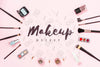 Top View Of Makeup Mock-Up Concept Psd