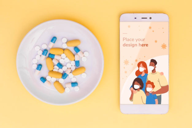 Top View Of Medical Concept Mock-Up Psd