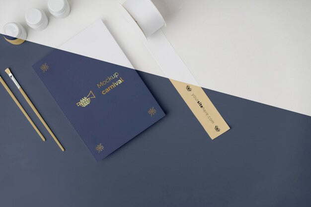 Top View Of Minimalistic Carnival Invitation With Copy Space Psd