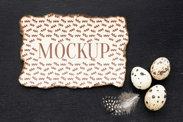 Top View Of Mock-Up Frame Design With Eggs Psd