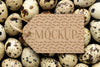 Top View Of Mock-Up Frame Tag With Eggs Psd