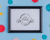Top View Of Mock-Up Frame With Multicolored Paper Decoration Psd