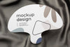 Top View Of Mock-Up Hand Fan On Black Textile Psd