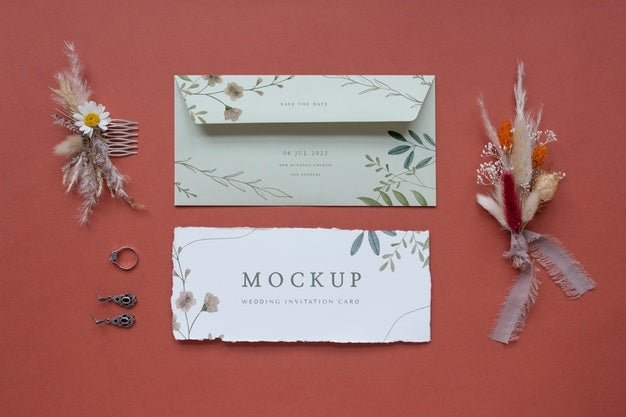 Premium PSD  Mockup invitation card amp normal business card combine  modern aesthetic clean mockup