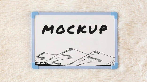 Top View Of Mock-Up Whiteboard Psd