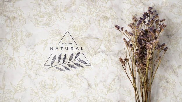 Top View Of Natural Flower Bouquet Psd