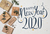 Top View Of New Year And Gifts Psd