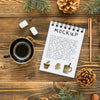 Top View Of Notebook With Coffee And Spruce Branches Psd