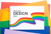 Top View Of Notebook With Rainbow Colors Psd
