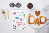 Top View Of Notepad With Plate Of Pancakes And Muffin For Fathers Day Psd