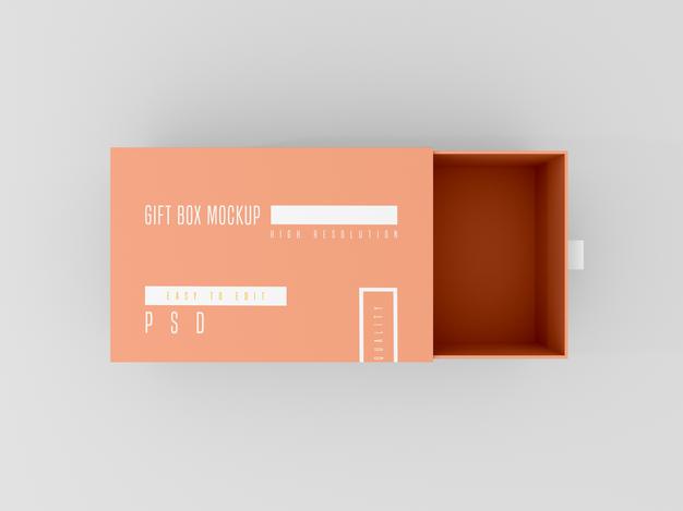 Top View Of Open Delivery Box Mockup Psd