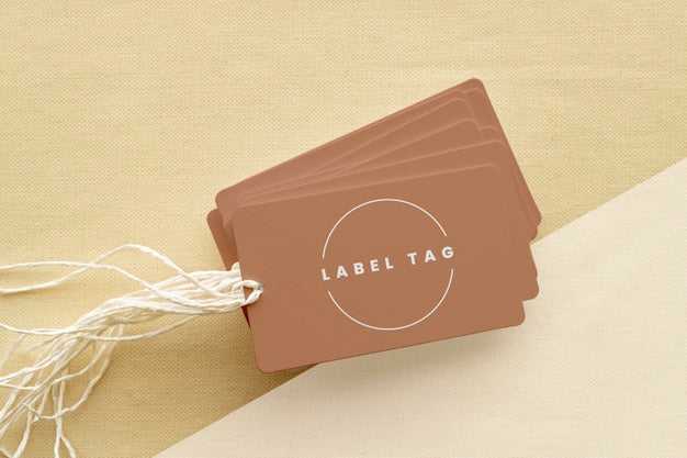 Top View Of Paper Tags Mock-Up Psd