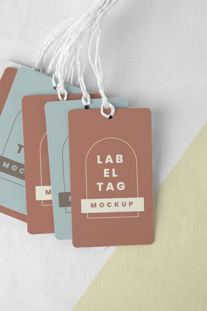 Top View Of Paper Tags Mock-Up Psd