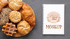 Top View Of Pastries With Notebook Psd