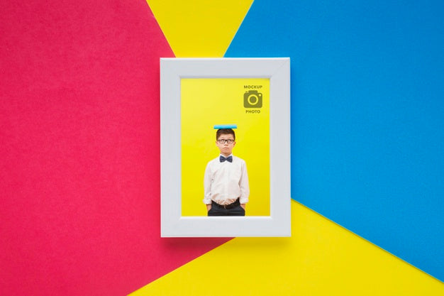 Top View Of Picture Frame Psd