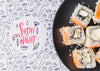Top View Of Plate Of Sushi With Sesame Psd