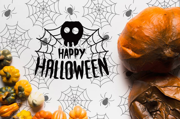 Top View Of Pumpkins Arrangement Psd