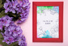 Top View Of Purple Phlox And Frame Psd