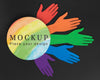 Top View Of Rainbow Colored Hands For Diversity Psd