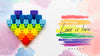 Top View Of Rainbow Colored Heart With Message Psd