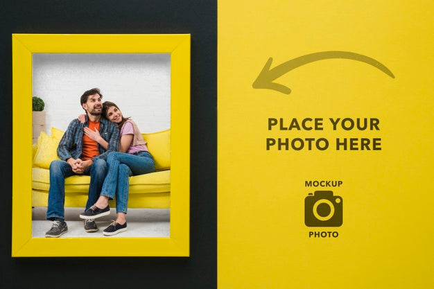 Top View Of Rectangular Shaped Frame For Pictures Psd