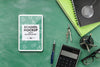 Top View Of School Essentials For Education Day With Tablet And Calculator Psd