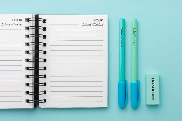 Top View Of School Supplies Collection Mock-Up Psd