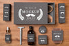 Top View Of Set Of Beard Care Products Psd