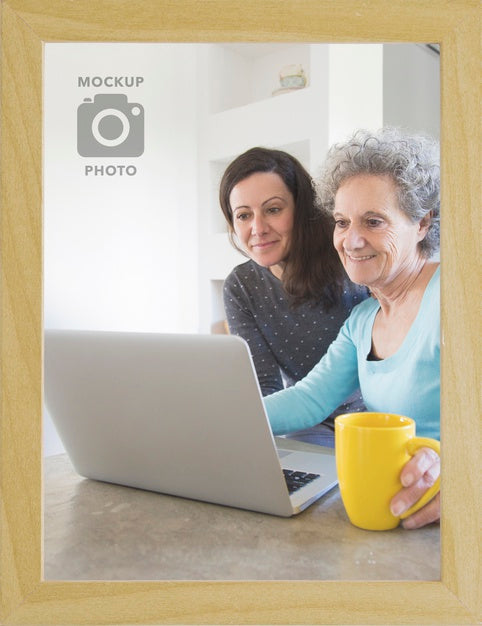 Top View Of Simple Rectangular Picture Frame Psd