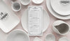 Top View Of Simple White Dishes Psd