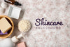 Top View Of Skincare Products Background Psd
