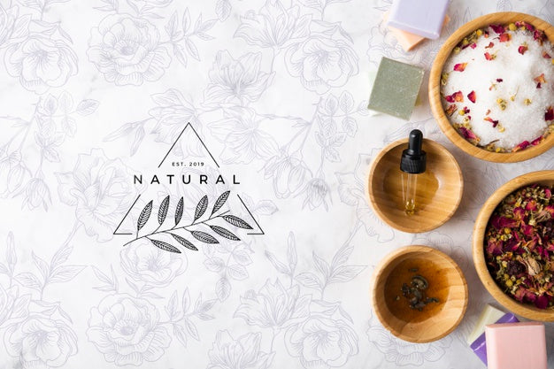 Top View Of Skincare Products Psd