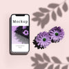 Top View Of Smartphone With Flowers And Shadow Psd